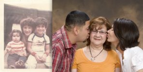 My mother - the strongest person I know - with me and my brother